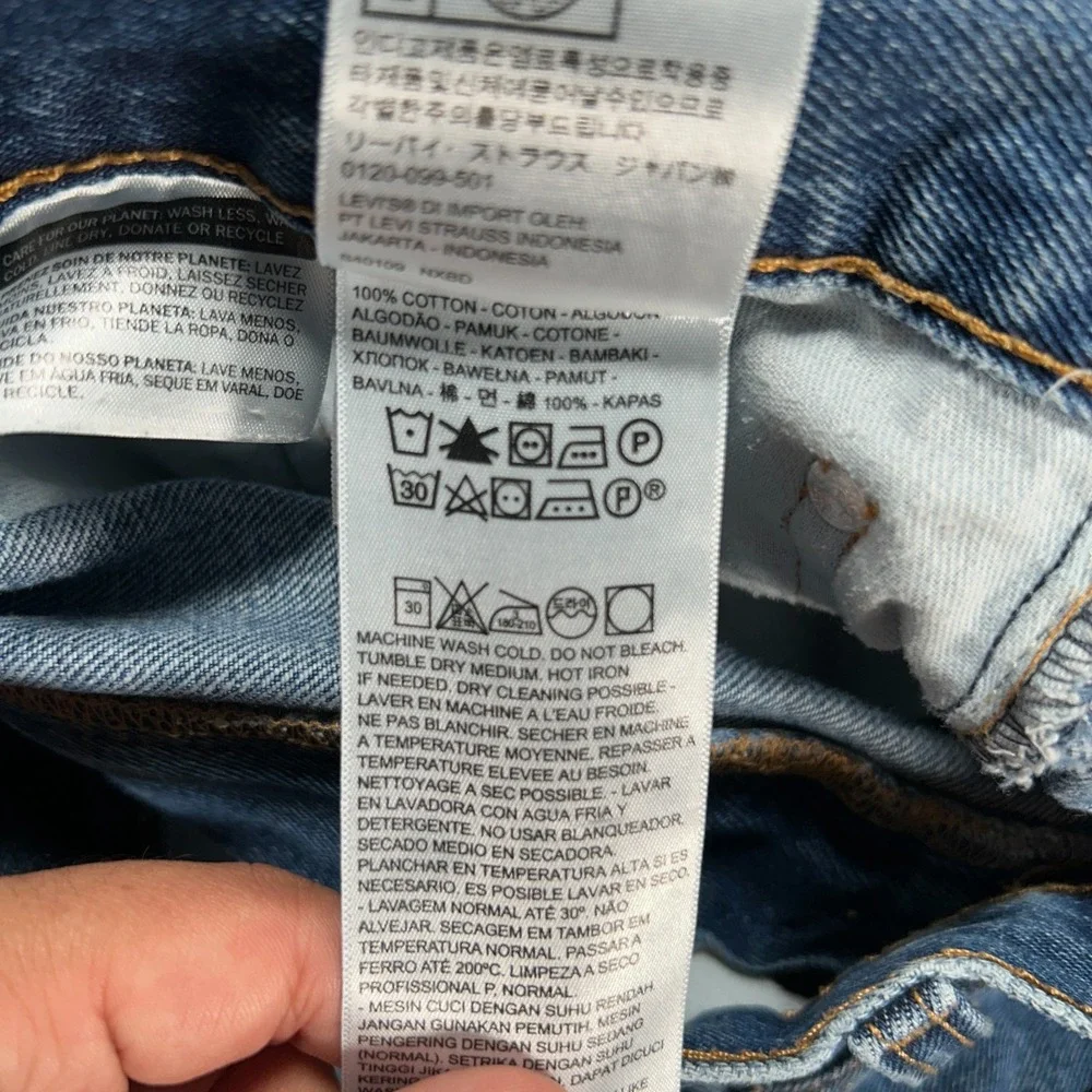Levi's 505 Jeans Men 38x25.5 Blue Medium Wash Denim Cotton Mid Rise Straight Leg